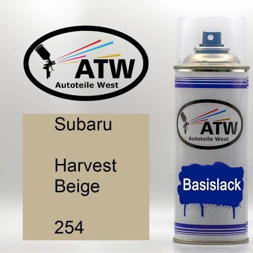 Subaru, Harvest Beige, 254: 400ml Sprühdose, von ATW Autoteile West.